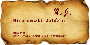 Miserovszki Jolán névjegykártya