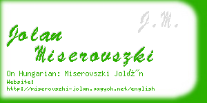 jolan miserovszki business card